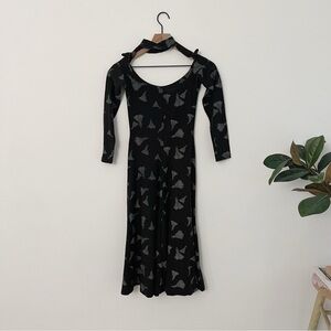 Vintage Betsey Johnson Punk Label Studded Tassel Choker Dress